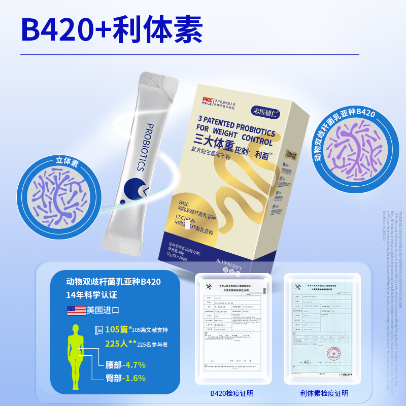 Compound Probiotics Three Major Weight Control Strains Intestinal Probiotic Powder Exclusive Strain B420 Le Body Probiotics