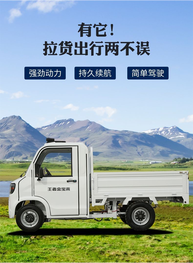 Four-Wheel Electric Vehicle for Agricultural Use, Cargo Transport, and Personal Transportation; Dual-Fuel Pickup Truck; Dual-Fuel Four-Wheel Electric Vehicle