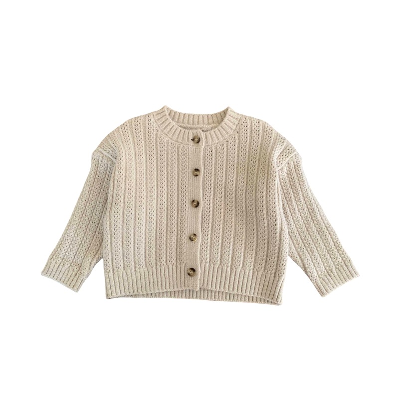Children's autumn cardigan for boys, knitted sweater, beige jacket, suitable for spring and autumn, western style 5