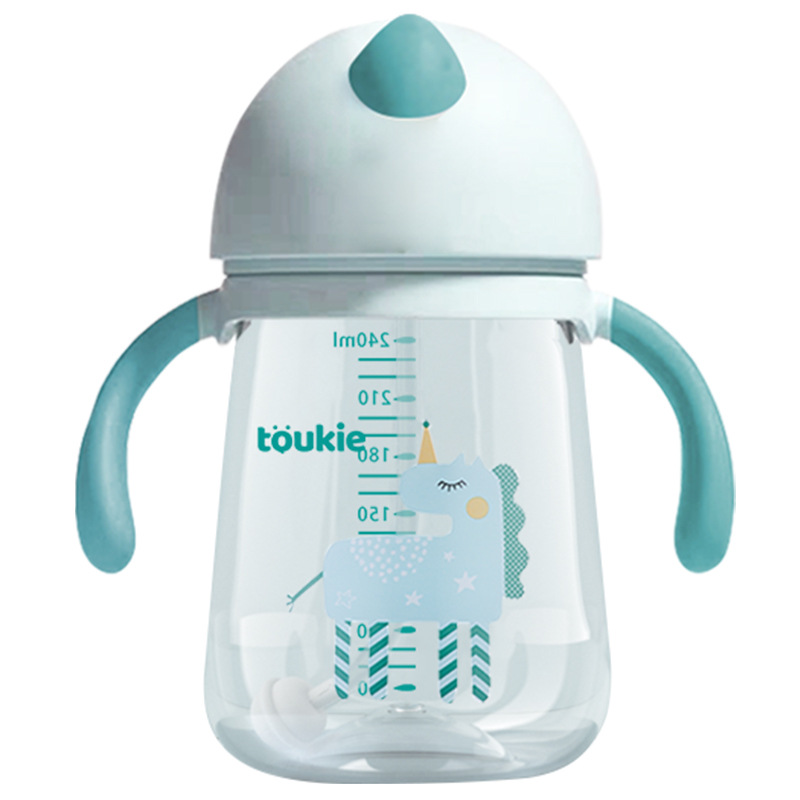 Tazas de agua de paja para niños con forma de dibujos animados para bebés de verano tazas de plástico de jardín de infantes anticaídas