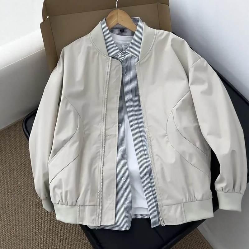 2025春秋款棒球服外套男款宽松痞帅高级感潮牌cleanfit短款显瘦|undefined