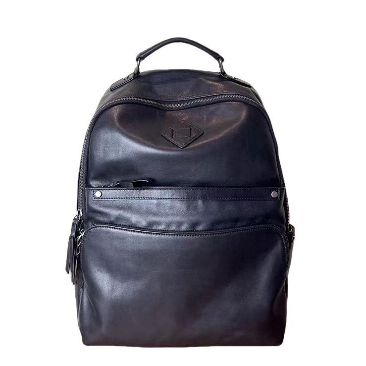 Genuine Leather Backpack Men's Large First-Layer Cowhide Large-Capacity Backpack Soft Leather Business Travel Bag Computer Bag Trendy