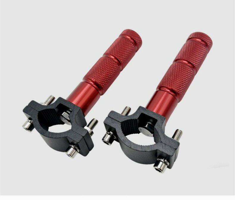 Protective Bar Footrests, Widened Anti-Slip Motorcycle Modification Parts, Foldable Foot Pedals, Additional Footrests for Delivery Electric Vehicles, No Drilling Required