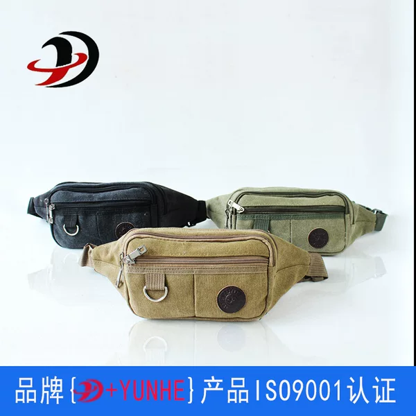 New Fashionable Casual Canvas Waist Bag Sports Cross-Body Bag Outdoor Cycling Waist and Leg Bag Men's Coin Mobile Phone Bag