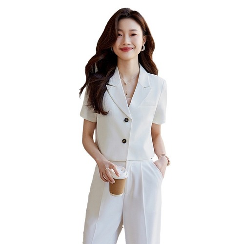 White suit jacket for women 2024 new summer short style casual temperament goddess style fashion suit