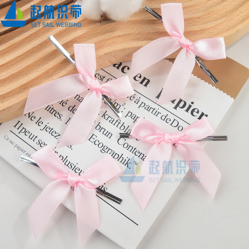 Korean jewelry accessories ribbon gift packaging clothing accessories 8 cent silver bar hand-knotted ribbon bow