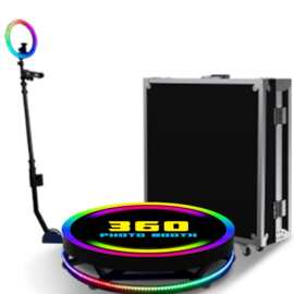 厂家直销海外360Photobooth自拍神器灯光舞台遥控360环拍灯箱立式