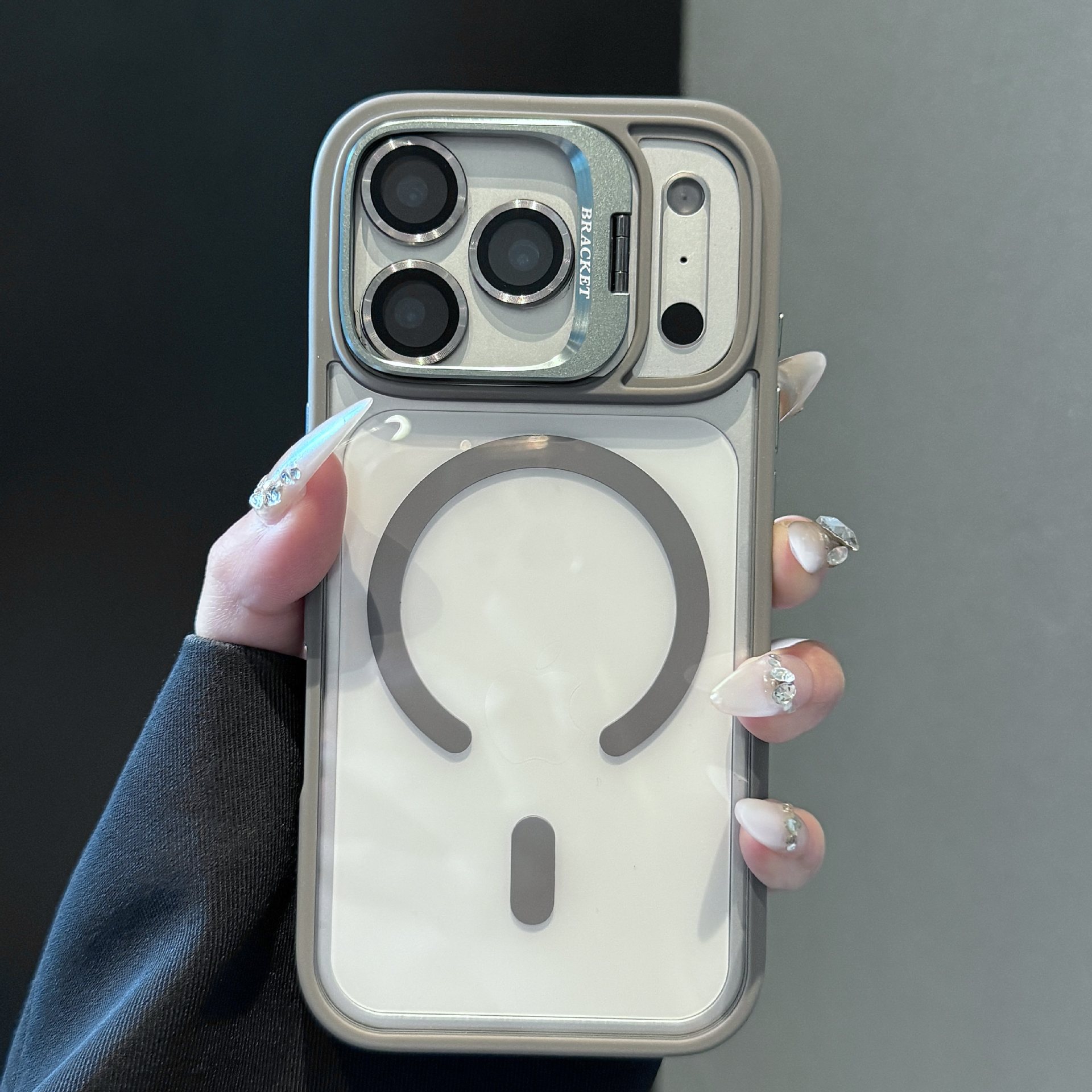 Funda con Soporte de Lente para iPhone 17 18 Pro Max Acrílico Transparente Mate Carga Magnética image 12