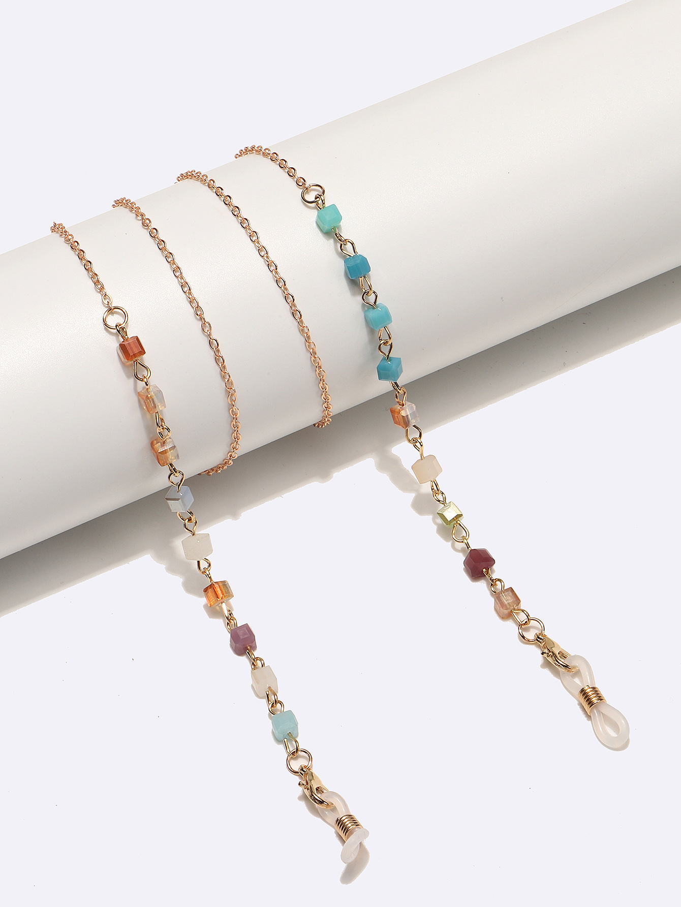 13g Weight Glasses Chain Classification Fashion Geometric Silica Gel Metal Unisex Glasses Chain
