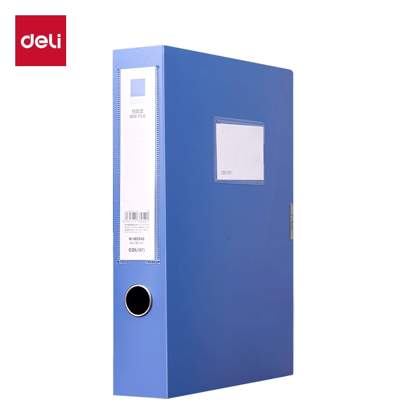 Оптовая продажа Deli 5623AS_55 мм коробка для файлов, канцелярские принадлежности, пластиковая коробка формата А4, информационная коробка, коробка для хранения файлов