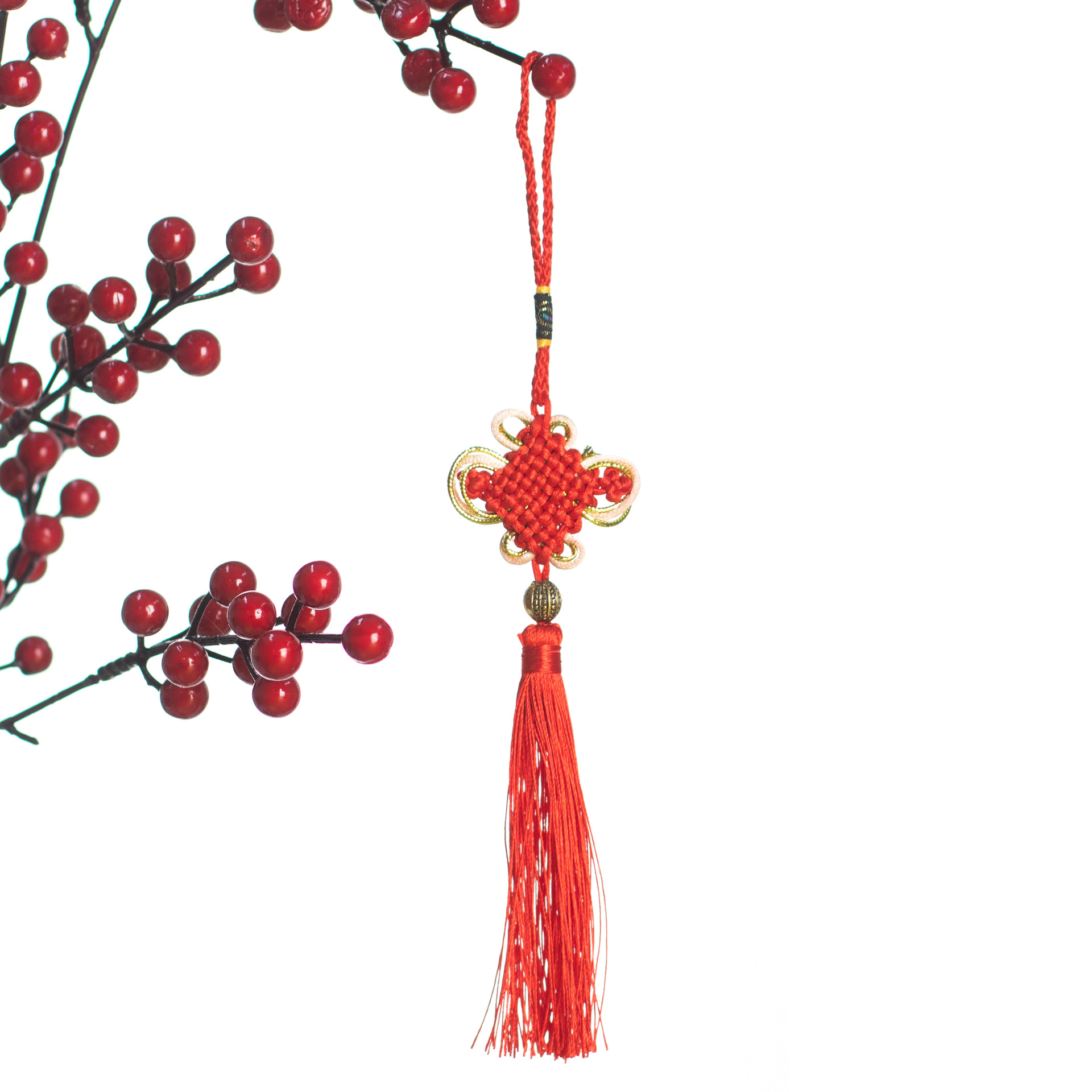 Año Nuevo bambú pequeño colgante linterna hecha a mano DIY material de cuerda colorida linterna Festival de Primavera auspiciosa escoba colgante