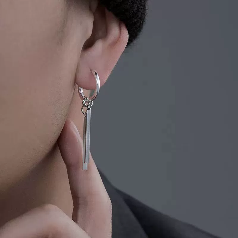 Серьги из нержавеющей стали, корейский стиль, клипсы и гвоздики, простой элегантный дизайн