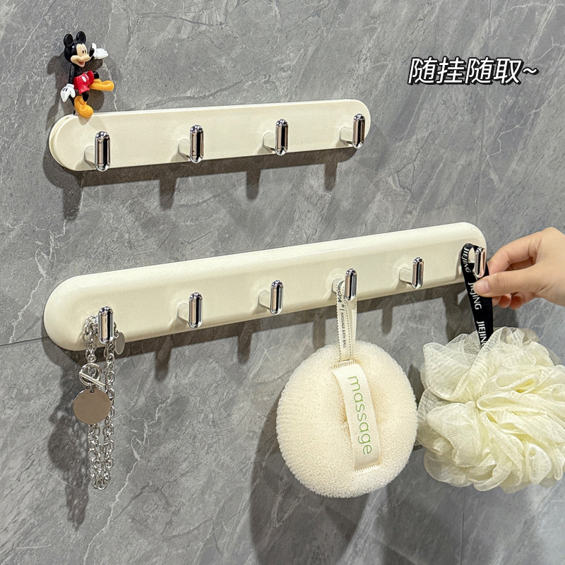 浴室挂钩免打孔强力承重黏胶门后挂衣架化妆室墙上厨房壁挂式黏钩