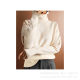 Cross-border New Autumn and Winter Thickened Base All-match Sweater Top Loose High Neck 2024 Solid Color Sweater Women's Pullover