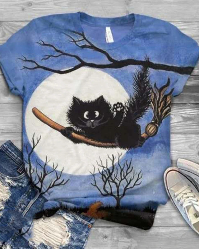 Cross-border e-commerce new cat T-shirt Christmas style 3dT T-shirt men's 3d leisure round neck T-shirt manufacturers supply