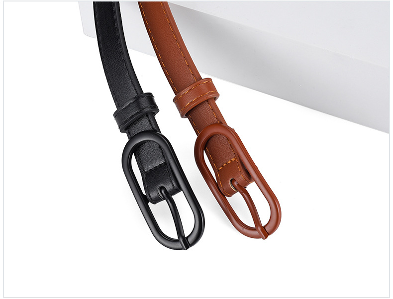 Holiday, Daily Occasion Pu Leather, Alloy Material Simple Style Solid Color Pu Leather Alloy Women's Leather Belts