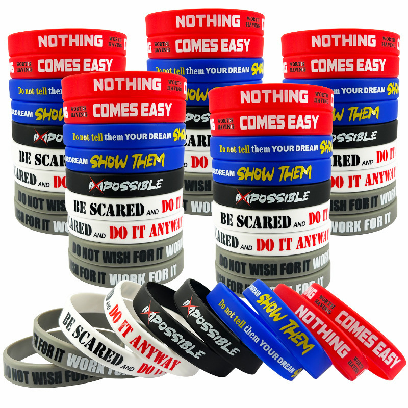 Cross-Border Basketball Sports Silicone Wristband with National Flag, Inspirational Quotes, Horse Print, Student Wristband