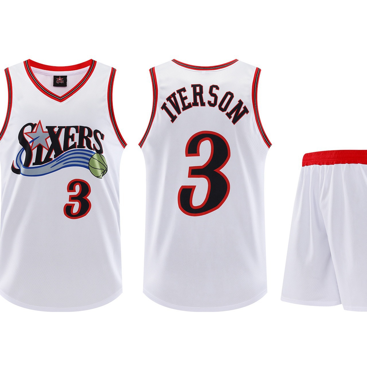 Resuming 76 No. 3 Iverson suit Children's Wear Adult Basketball Suit Kindergarten Performance Uniform Team Uniform 3XS-5XL