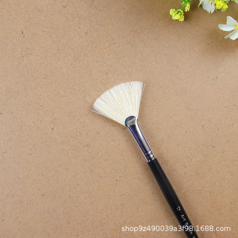 Pincel de cerdas de jabalí, pincel de pintura al óleo acrílico, pincel de pintura acrílica de acuarela gouache, pincel de abanico de cerdas de jabalí individual