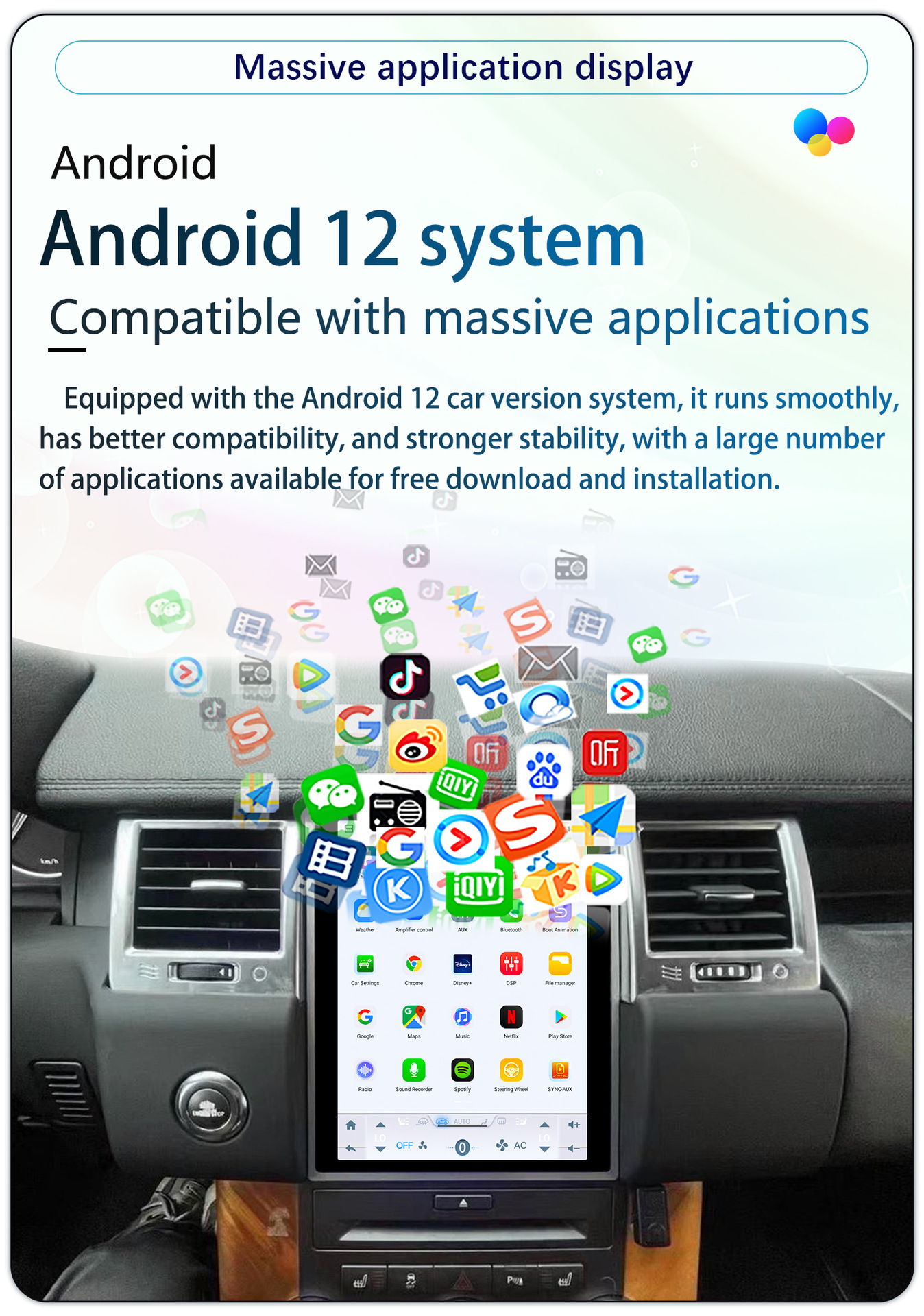 Suitable for 10-13 Models 9.7inch Land Rover Range Rover Sport Central Control Android Large Vertical Screen Carplay Navigator