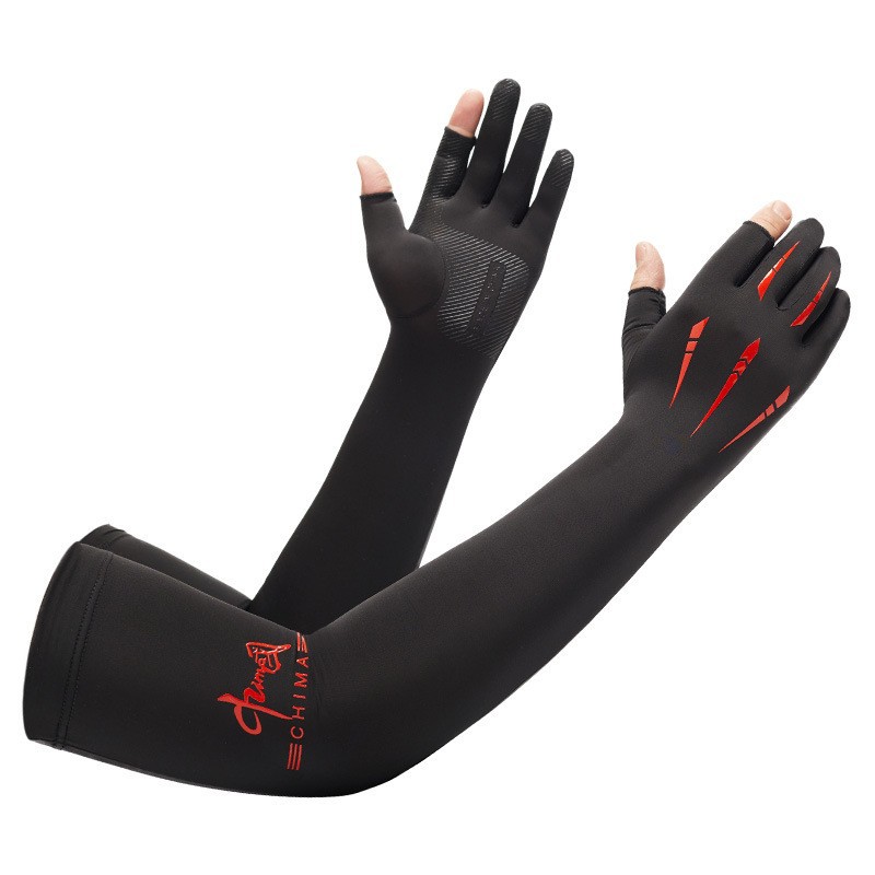 Guantes de protección solar de seda de hielo de verano para hombres de dos dedos de hielo oversleeve uv brazo de protección del brazo oversleeve guantes delgados al aire libre