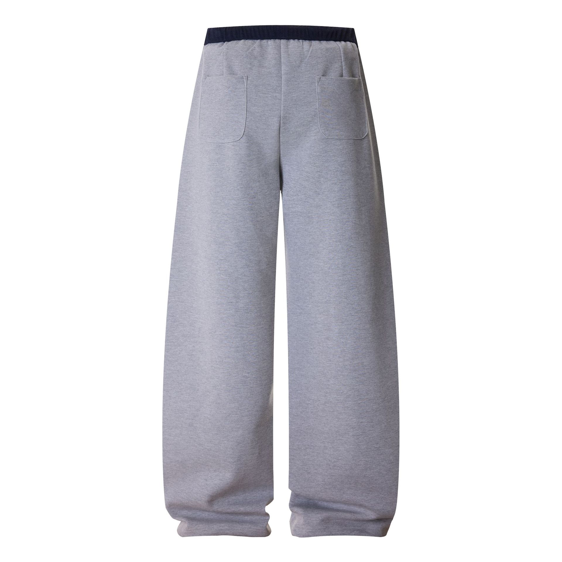 Joggers unisexes déstructurés – Pantalon de survêtement streetwear oversize avec ourlet biseauté et technologie anti-froissage (24 % coton, gris, S-XL)_voghion.com