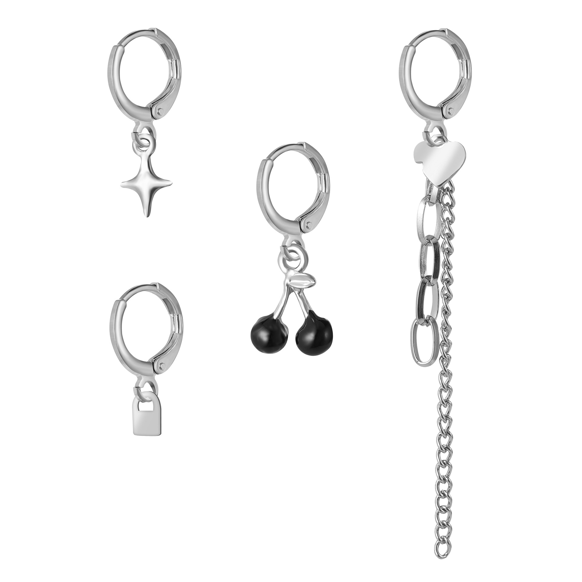 Fashion Cherry Lock Alloy Plating Women's Drop Earrings 1 Set display picture 2