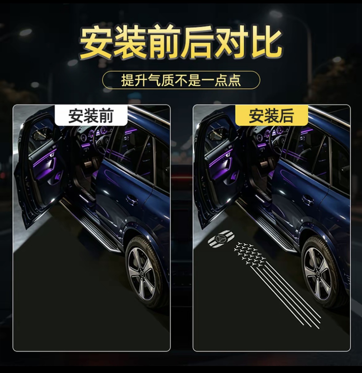 Mercedes-Benz door welcome light is suitable for 22-26 C-Class models