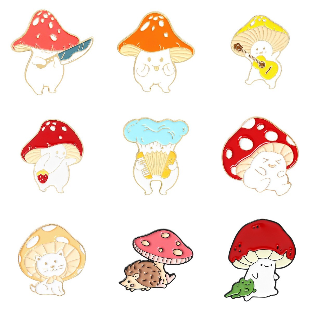 Cartoon Style Mushroom Alloy Enamel Unisex Brooches display picture 7