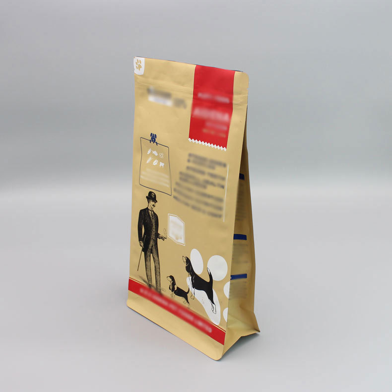 厂家生产宠物食品包装袋可定制八边封猫粮袋带拉链自封平底可凹印