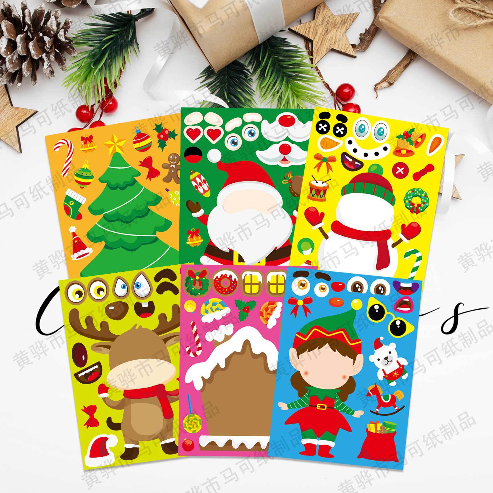 Pegatinas de Navidad para niños actividades navideñas para niños hacen sus propias pegatinas de Navidad Pegatinas de muñeco de nieve de Santa