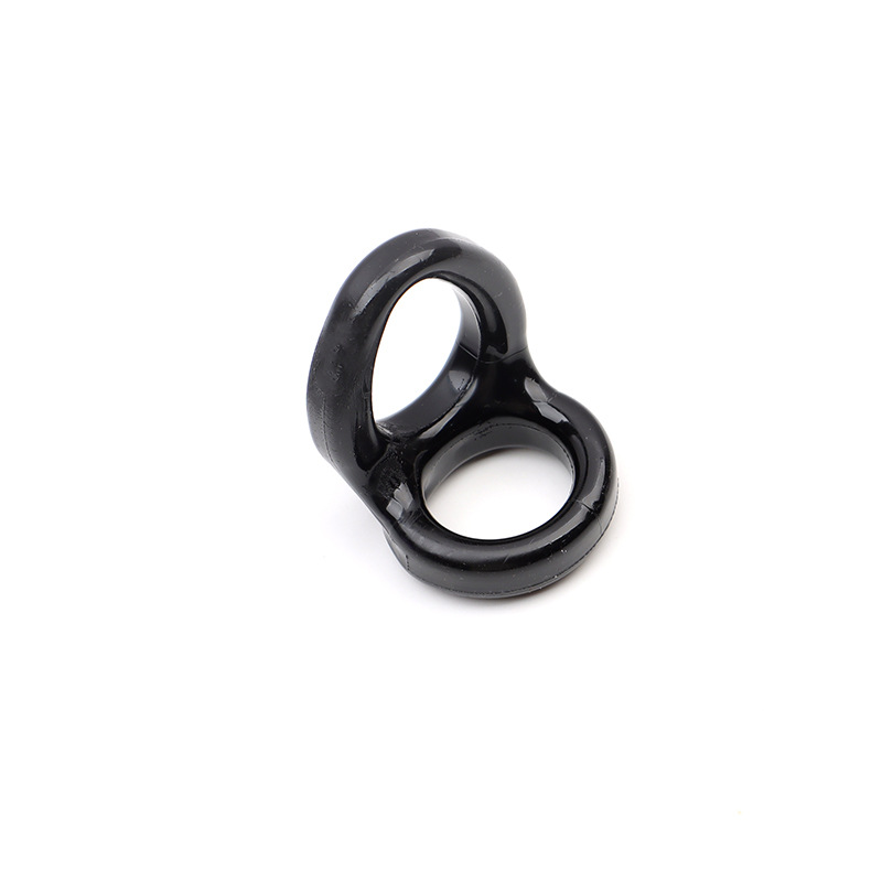 Men’s Double-Opening TPE Cock Ring, Dual-Ring Wearable Restraint, Purple — detail image 8