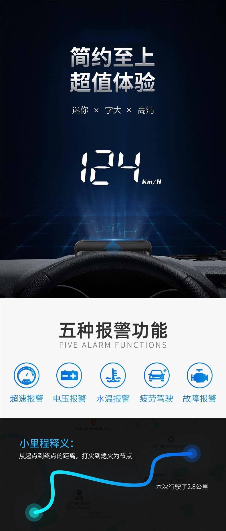 2026 Multifunctional New Hud Head-Up Display Obd Car Speed Universal Vehicle High-Definition Projector Speedometer