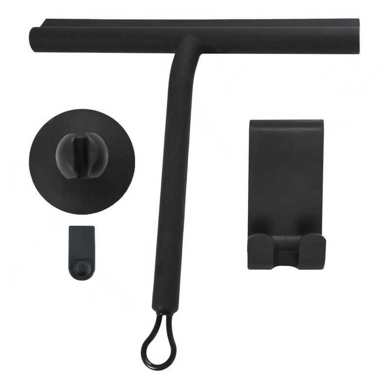 Glass Cleaning Tool Bathroom Glass Wiper Window Cleaner Household Wave Handle with Lanyard Silicone Glass Scraper