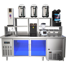 东贝奶茶店设备全套专用水吧台冷藏保鲜工作台不锈钢商用操作台