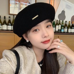 陈奶奶/自留款高品质羊毛立体贝雷帽子女显脸小气质百搭画家帽新