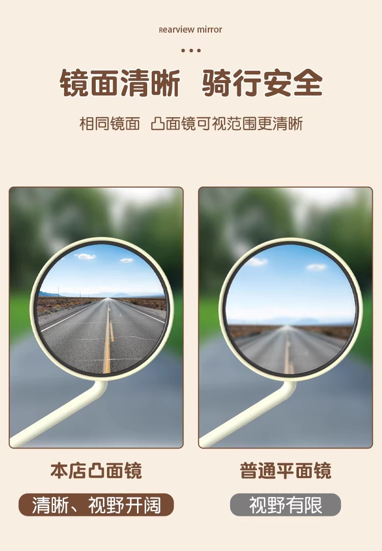 Suitable for full-color KT rearview mirrors, electric vehicle reflectors, ultra-wide-angle electric bicycle rearview mirrors, and modification accessories