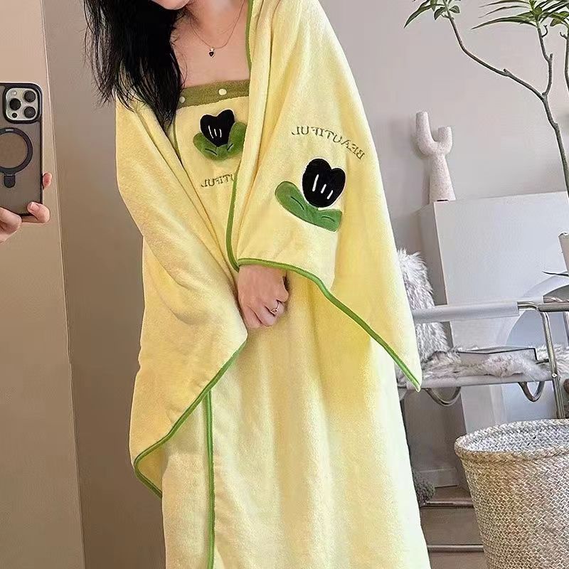 목욕 타올, 귀여운 여성용 3피스 목욕 타올, 홈 웨어러블, 랩핑, 속건성, 흡수성, 보푸라기 없는 여성용 목욕 스커트, 성인용
