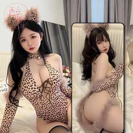 醉窖情趣内衣大码豹纹毛绒性感猫咪cos挑逗制服套装情侣趣味内衣