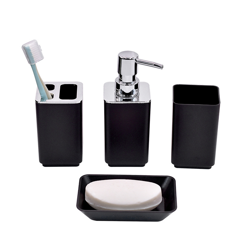 Baños de plástico bandeja baño conjunto de lavado cepillo de dientes estante baño lavabo decoración hotel conjunto de cuatro piezas