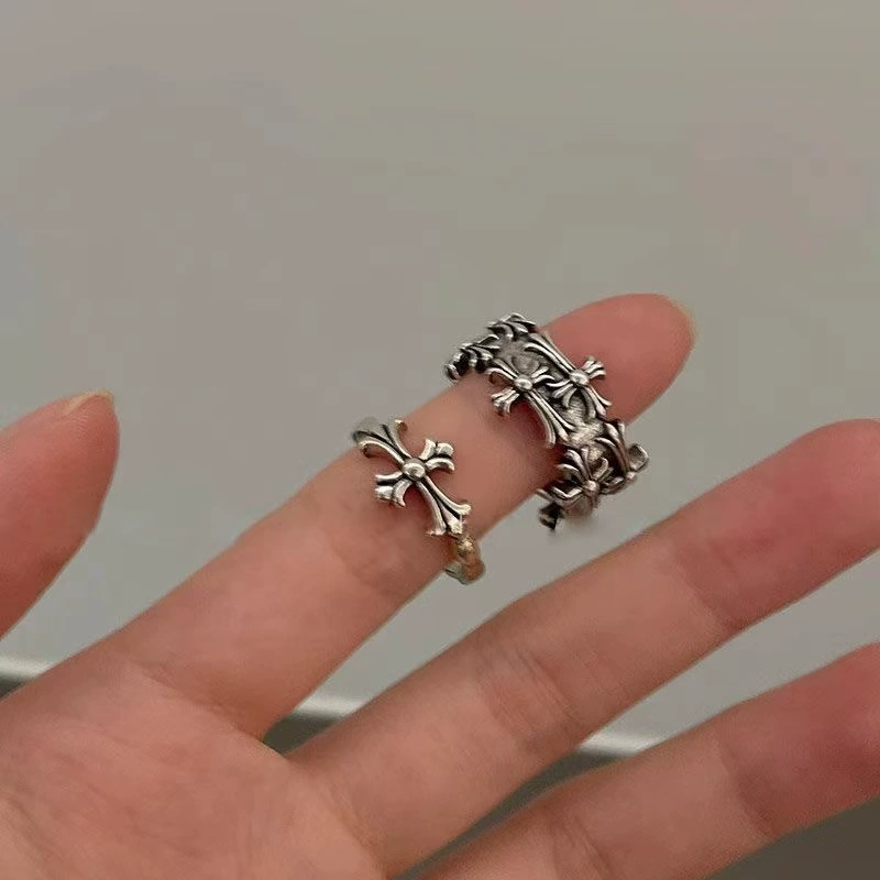 One size small design trend ring, European style, on index finger