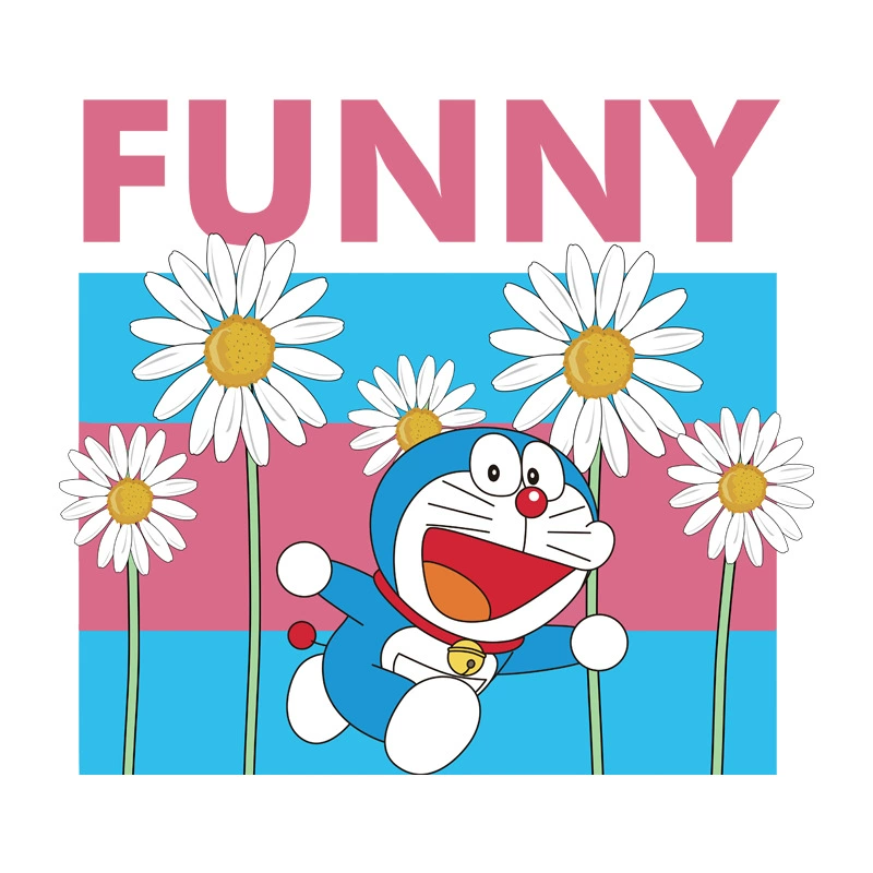 Температурный рисунок Doraemon на одежде, карта горячего рисунка, ожоговая картина, светящийся отражатель, переключатель горячего рисунка, стикер твердого рисунка