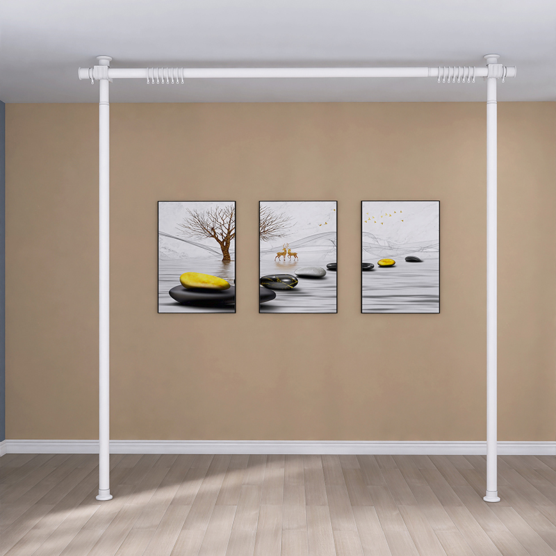 No-Drill Telescopic Rod Ceiling-To-Floor Support Rod Curtain Rod Clothes Rack Curtain Rod