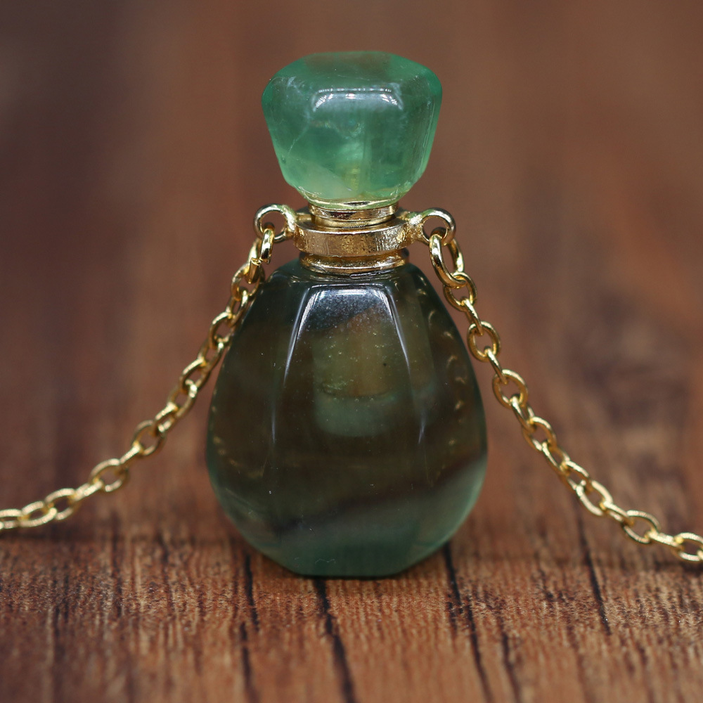 18g Weight Pendant Necklace Classification cable chain Chain Type 1 Piece Quantity Daily Occasion natural stone Material Perfume Bottle Pattern All Seasons Season Unisex Gender Classic Style Style Classic Style Perfume Bottle Natural Stone Cable Chain Pendant Necklace In Bulk 5