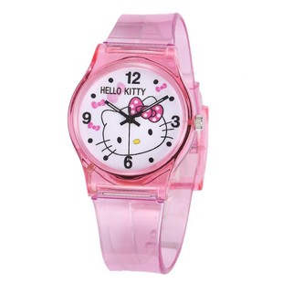 Factory direct plastic transparent strap cartoon children's watch cross-border Kitty cat creative fashion watch