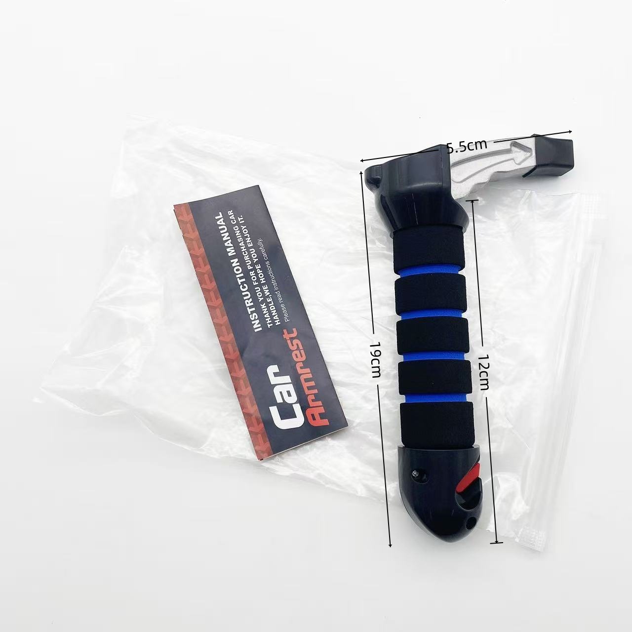 Window breaker, portable car door assist handle for the elderly, handrail, seatbelt cutter, safety hammer for the car