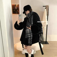 【高品质订货】70%羊毛双面尼大衣(配可拆卸真狐狸毛毛圈,腰带)