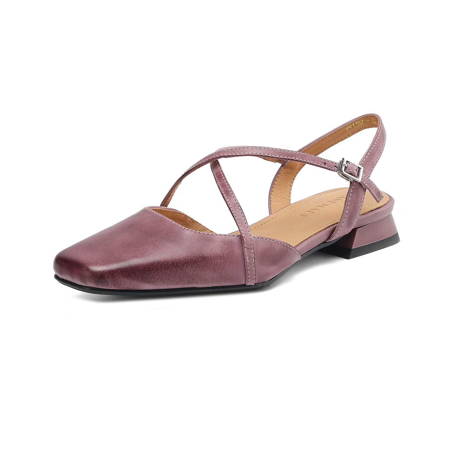 Sandal nữ mũi kín quai chéo buộc dây gót thấp phong cách Hàn Quốc — màu tím chi tiết 27