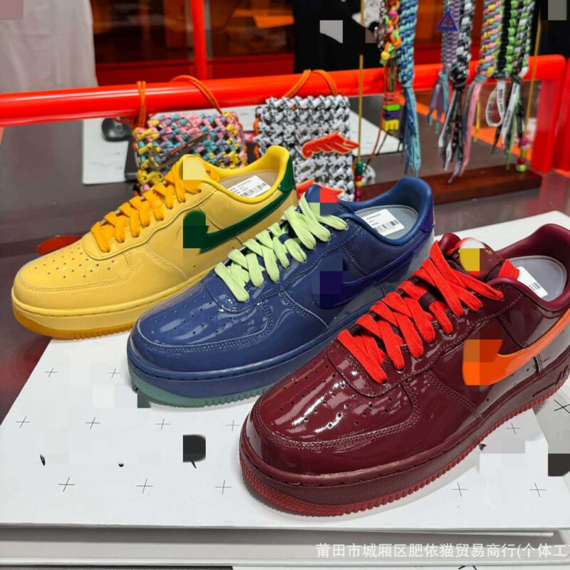 Putian Shoes Af1 Air Force One Sneakers Men's Patent Leather Candy Blue Low-Top Casual Sports Versatile Women's White Shoes Putian Shoes Af1 Air Force One Sneakers Men's Patent Leather Candy Blue Low-Top Casual Sports Versatile Women's White Shoes