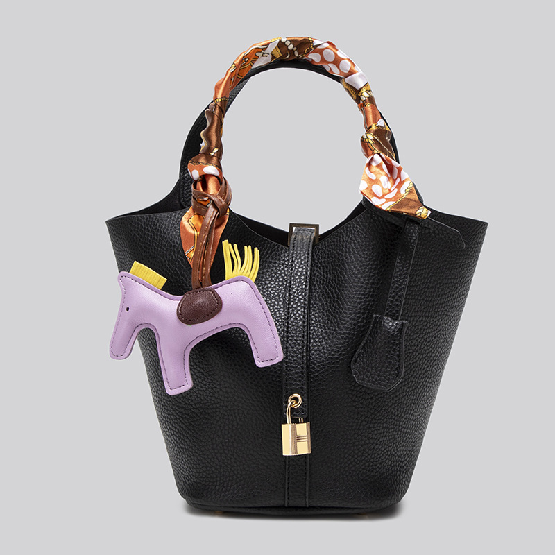 Korean-Style Vegetable Basket Women's Bag Trendy Niche Design Soft Leather Pebbled Texture Bucket Bag Exquisite Versatile Handbag Tote Bag